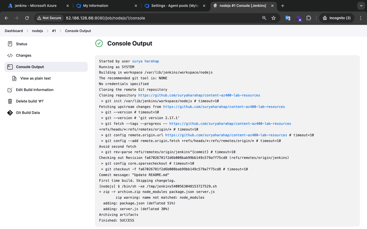 Image select console output